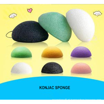 Esponja Konjac Beauty Essentials 100% Natural Konjac Lavagem Facial Cosmética Puff Verde Carvão Branco